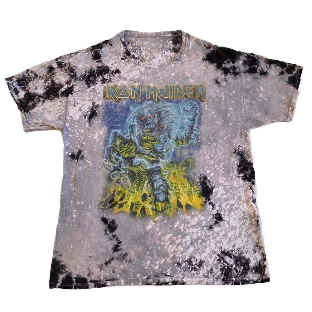 Iron Maiden Somewhere Back in Time Graphic Tie-Dye T-Shirt
